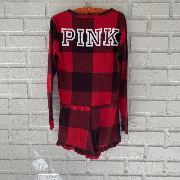 VS PINK | Sleepwear Romper Red Black Small - Picture 2 of 5